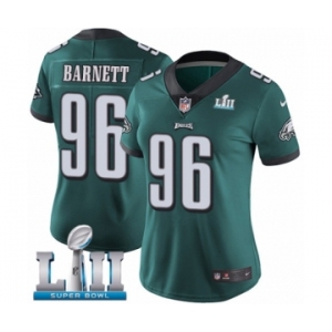 Women's Nike Philadelphia Eagles #96 Derek Barnett Midnight Green Team Color Vapor Untouchable Limited Player Super Bowl LII NFL Jersey