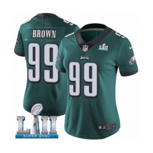 Women's Nike Philadelphia Eagles #99 Jerome Brown Midnight Green Team Color Vapor Untouchable Limited Player Super Bowl LII NFL Jersey