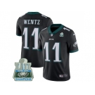Youth Nike Philadelphia Eagles #11 Carson Wentz Black Alternate Super Bowl LII Champions Stitched NFL Vapor Untouchable Limited Jersey