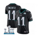Youth Nike Philadelphia Eagles #11 Carson Wentz Black Alternate Vapor Untouchable Limited Player Super Bowl LII NFL Jersey