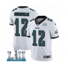 Youth Nike Philadelphia Eagles #12 Randall Cunningham White Vapor Untouchable Limited Player Super Bowl LII NFL Jersey