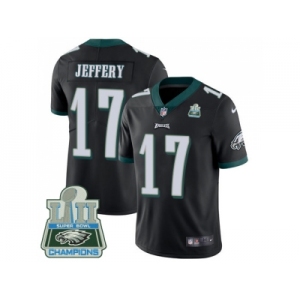 Youth Nike Philadelphia Eagles #17 Alshon Jeffery Black Alternate Super Bowl LII Champions Stitched NFL Vapor Untouchable Limited Jersey