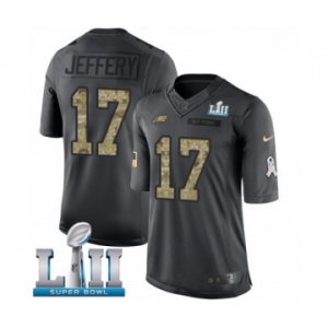 Youth Nike Philadelphia Eagles #17 Alshon Jeffery Limited Black 2016 Salute to Service Super Bowl LII NFL Jersey