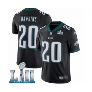 Youth Nike Philadelphia Eagles #20 Brian Dawkins Black Alternate Vapor Untouchable Limited Player Super Bowl LII NFL Jersey