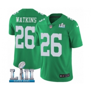 Youth Nike Philadelphia Eagles #26 Jaylen Watkins Limited Green Rush Vapor Untouchable Super Bowl LII NFL Jersey