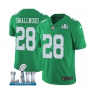 Youth Nike Philadelphia Eagles #28 Wendell Smallwood Limited Green Rush Vapor Untouchable Super Bowl LII NFL Jersey