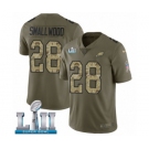 Youth Nike Philadelphia Eagles #28 Wendell Smallwood Limited Olive Camo 2017 Salute to Service Super Bowl LII NFL Jersey