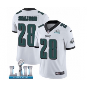 Youth Nike Philadelphia Eagles #28 Wendell Smallwood White Vapor Untouchable Limited Player Super Bowl LII NFL Jersey
