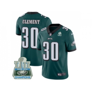 Youth Nike Philadelphia Eagles #30 Corey Clement Midnight Green Team Color Super Bowl LII Champions Stitched NFL Vapor Untouchable Limited Jersey