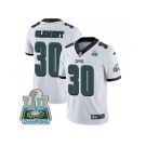 Youth Nike Philadelphia Eagles #30 Corey Clement White Super Bowl LII Champions Stitched NFL Vapor Untouchable Limited Jersey