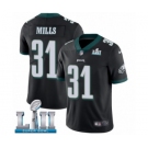 Youth Nike Philadelphia Eagles #31 Jalen Mills Black Alternate Vapor Untouchable Limited Player Super Bowl LII NFL Jersey