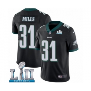 Youth Nike Philadelphia Eagles #31 Jalen Mills Black Alternate Vapor Untouchable Limited Player Super Bowl LII NFL Jersey