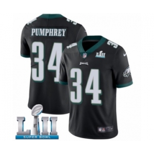Youth Nike Philadelphia Eagles #34 Donnel Pumphrey Black Alternate Vapor Untouchable Limited Player Super Bowl LII NFL Jersey