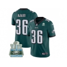 Youth Nike Philadelphia Eagles #36 Jay Ajayi Midnight Green Team Color Super Bowl LII Champions Stitched NFL Vapor Untouchable Limited Jersey