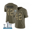 Youth Nike Philadelphia Eagles #42 Chris Maragos Limited Olive Camo 2017 Salute to Service Super Bowl LII NFL Jersey