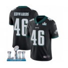 Youth Nike Philadelphia Eagles #46 Herman Edwards Black Alternate Vapor Untouchable Limited Player Super Bowl LII NFL Jersey
