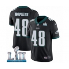 Youth Nike Philadelphia Eagles #48 Wes Hopkins Black Alternate Vapor Untouchable Limited Player Super Bowl LII NFL Jersey