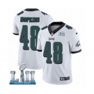 Youth Nike Philadelphia Eagles #48 Wes Hopkins White Vapor Untouchable Limited Player Super Bowl LII NFL Jersey