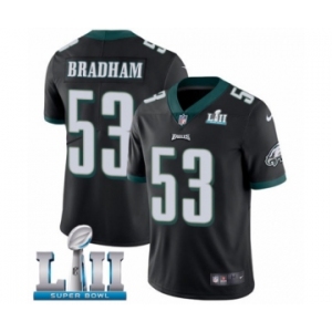 Youth Nike Philadelphia Eagles #53 Nigel Bradham Black Alternate Vapor Untouchable Limited Player Super Bowl LII NFL Jersey