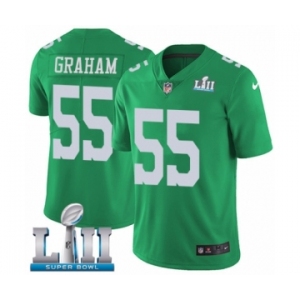 Youth Nike Philadelphia Eagles #55 Brandon Graham Limited Green Rush Vapor Untouchable Super Bowl LII NFL Jersey