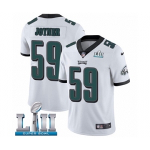 Youth Nike Philadelphia Eagles #59 Seth Joyner White Vapor Untouchable Limited Player Super Bowl LII NFL Jersey