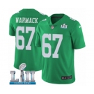 Youth Nike Philadelphia Eagles #67 Chance Warmack Limited Green Rush Vapor Untouchable Super Bowl LII NFL Jersey