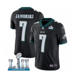 Youth Nike Philadelphia Eagles #7 Ron Jaworski Black Alternate Vapor Untouchable Limited Player Super Bowl LII NFL Jersey