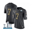 Youth Nike Philadelphia Eagles #7 Ron Jaworski Limited Black 2016 Salute to Service Super Bowl LII NFL Jersey