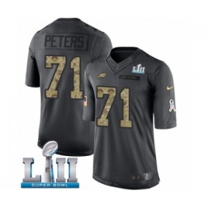 Youth Nike Philadelphia Eagles #71 Jason Peters Limited Black 2016 Salute to Service Super Bowl LII NFL Jersey