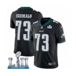 Youth Nike Philadelphia Eagles #73 Isaac Seumalo Black Alternate Vapor Untouchable Limited Player Super Bowl LII NFL Jersey