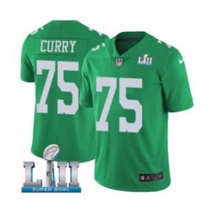 Youth Nike Philadelphia Eagles #75 Vinny Curry Limited Green Rush Vapor Untouchable Super Bowl LII NFL Jersey