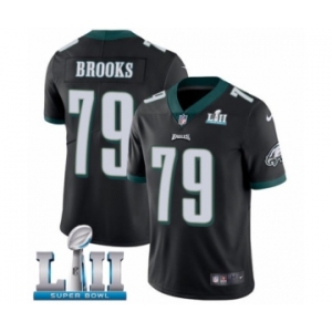 Youth Nike Philadelphia Eagles #79 Brandon Brooks Black Alternate Vapor Untouchable Limited Player Super Bowl LII NFL Jersey