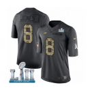 Youth Nike Philadelphia Eagles #8 Donnie Jones Limited Black 2016 Salute to Service Super Bowl LII NFL Jersey