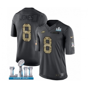 Youth Nike Philadelphia Eagles #8 Donnie Jones Limited Black 2016 Salute to Service Super Bowl LII NFL Jersey