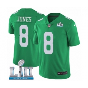 Youth Nike Philadelphia Eagles #8 Donnie Jones Limited Green Rush Vapor Untouchable Super Bowl LII NFL Jersey