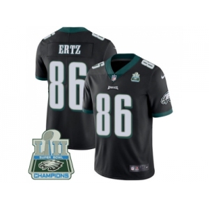 Youth Nike Philadelphia Eagles #86 Zach Ertz Black Alternate Super Bowl LII Champions Stitched NFL Vapor Untouchable Limited Jersey