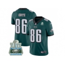 Youth Nike Philadelphia Eagles #86 Zach Ertz Midnight Green Team Color Super Bowl LII Champions Stitched NFL Vapor Untouchable Limited Jersey