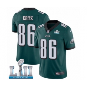 Youth Nike Philadelphia Eagles #86 Zach Ertz Midnight Green Team Color Vapor Untouchable Limited Player Super Bowl LII NFL Jersey