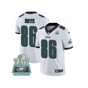 Youth Nike Philadelphia Eagles #86 Zach Ertz White Super Bowl LII Champions Stitched NFL Vapor Untouchable Limited Jersey