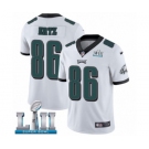 Youth Nike Philadelphia Eagles #86 Zach Ertz White Vapor Untouchable Limited Player Super Bowl LII NFL Jersey