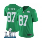 Youth Nike Philadelphia Eagles #87 Brent Celek Limited Green Rush Vapor Untouchable Super Bowl LII NFL Jersey