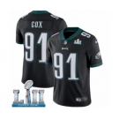 Youth Nike Philadelphia Eagles #91 Fletcher Cox Black Alternate Vapor Untouchable Limited Player Super Bowl LII NFL Jersey