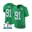 Youth Nike Philadelphia Eagles #91 Fletcher Cox Limited Green Rush Vapor Untouchable Super Bowl LII NFL Jersey