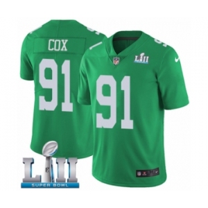 Youth Nike Philadelphia Eagles #91 Fletcher Cox Limited Green Rush Vapor Untouchable Super Bowl LII NFL Jersey