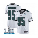Youth Nike Philadelphia Eagles #95 Mychal Kendricks White Vapor Untouchable Limited Player Super Bowl LII NFL Jersey
