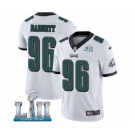 Youth Nike Philadelphia Eagles #96 Derek Barnett White Vapor Untouchable Limited Player Super Bowl LII NFL Jersey