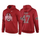 NCAA Ohio State Buckeyes #47 A.J. Hawk Red Playoff Bound Vital College Football Pullover Hoodie