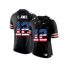 2016 US Flag Fashion Ohio State Buckeyes C.Jones #12 College Football Limited Jersey - Black