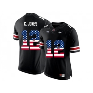 2016 US Flag Fashion Ohio State Buckeyes C.Jones #12 College Football Limited Jersey - Black