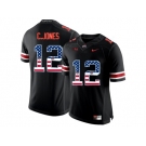 2016 US Flag Fashion Ohio State Buckeyes C.Jones #12 College Football Limited Jersey - Blackout